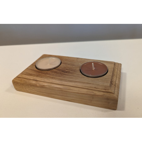 Drewniany podgrzewacz (handmade styl - 2 świeczki)